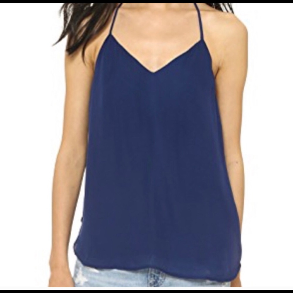 Haute Hippie V neck spaghetti strap blouse